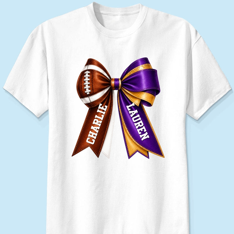 Custom Football & Cheer Name - Personalized Shirt - Game Day Shirt, Football Girlfriend Shirt, Cheer Mom Shirt