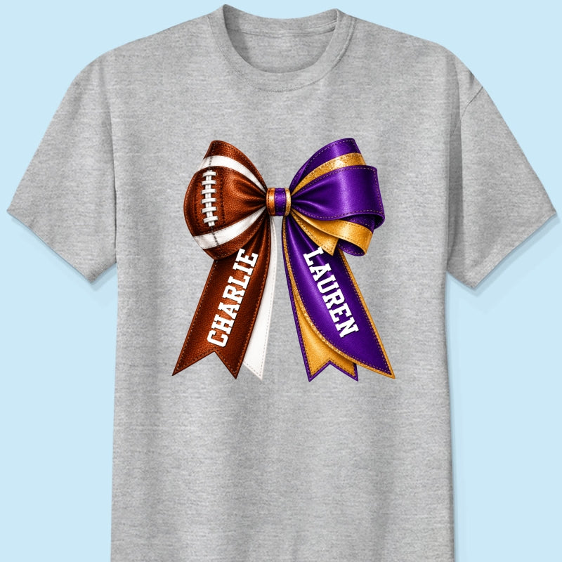 Custom Football & Cheer Name - Personalized Shirt - Game Day Shirt, Football Girlfriend Shirt, Cheer Mom Shirt