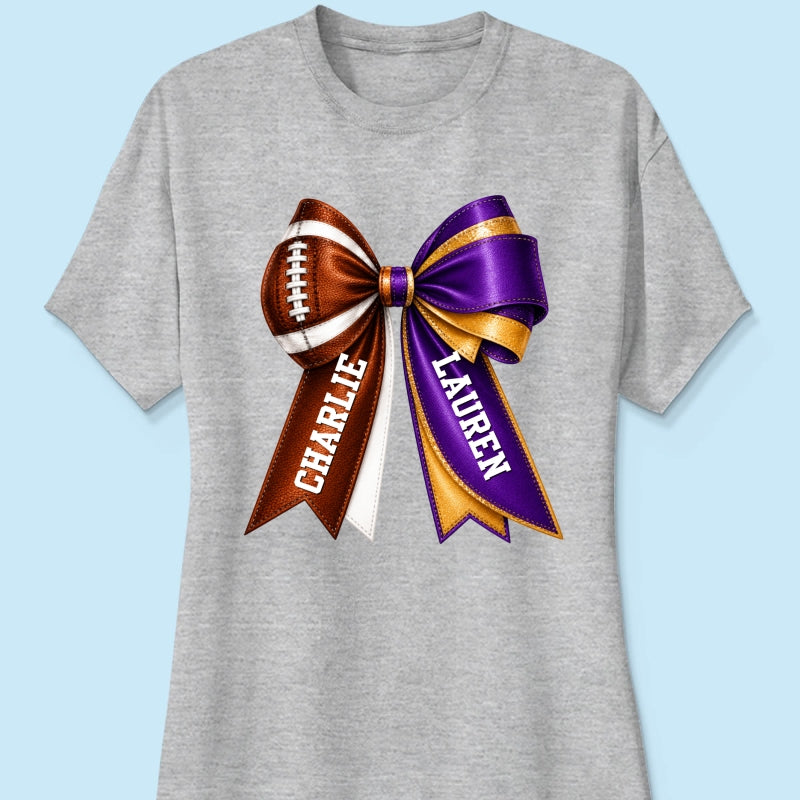 Custom Football & Cheer Name - Personalized Shirt - Game Day Shirt, Football Girlfriend Shirt, Cheer Mom Shirt