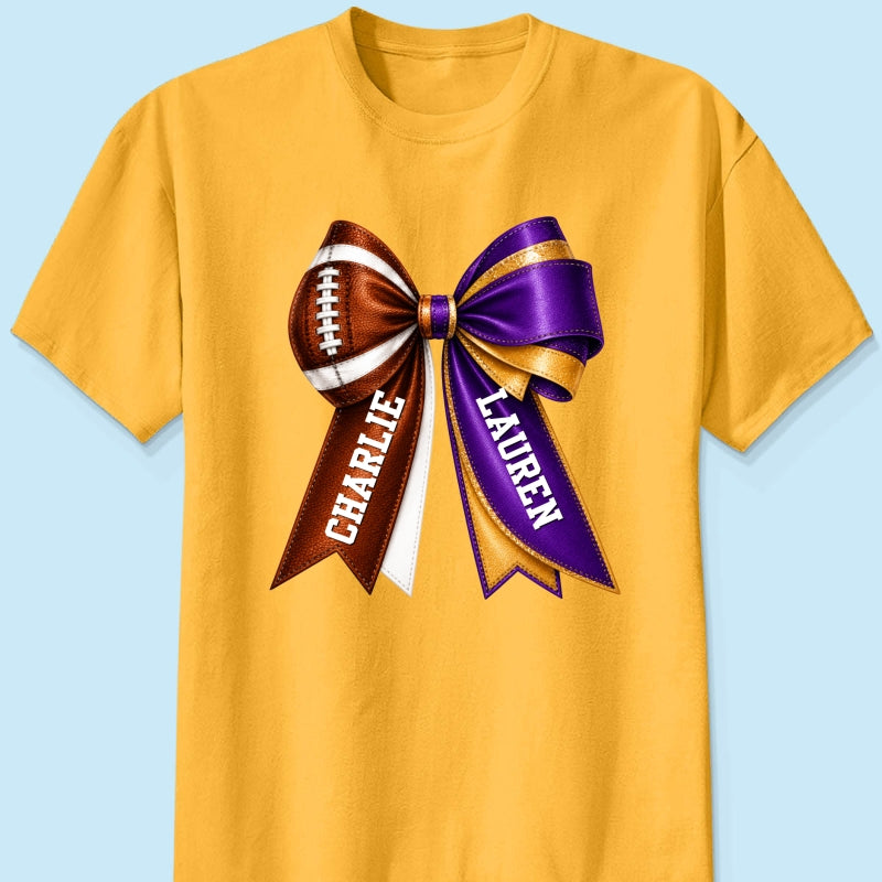 Custom Football & Cheer Name - Personalized Shirt - Game Day Shirt, Football Girlfriend Shirt, Cheer Mom Shirt