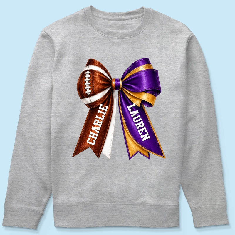 Custom Football & Cheer Name - Personalized Shirt - Game Day Shirt, Football Girlfriend Shirt, Cheer Mom Shirt