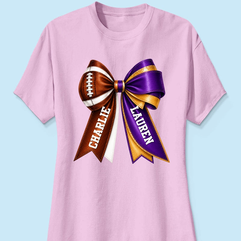 Custom Football & Cheer Name - Personalized Shirt - Game Day Shirt, Football Girlfriend Shirt, Cheer Mom Shirt