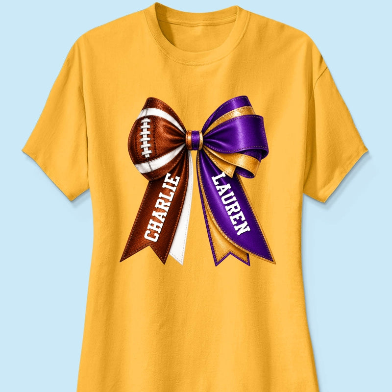 Custom Football & Cheer Name - Personalized Shirt - Game Day Shirt, Football Girlfriend Shirt, Cheer Mom Shirt