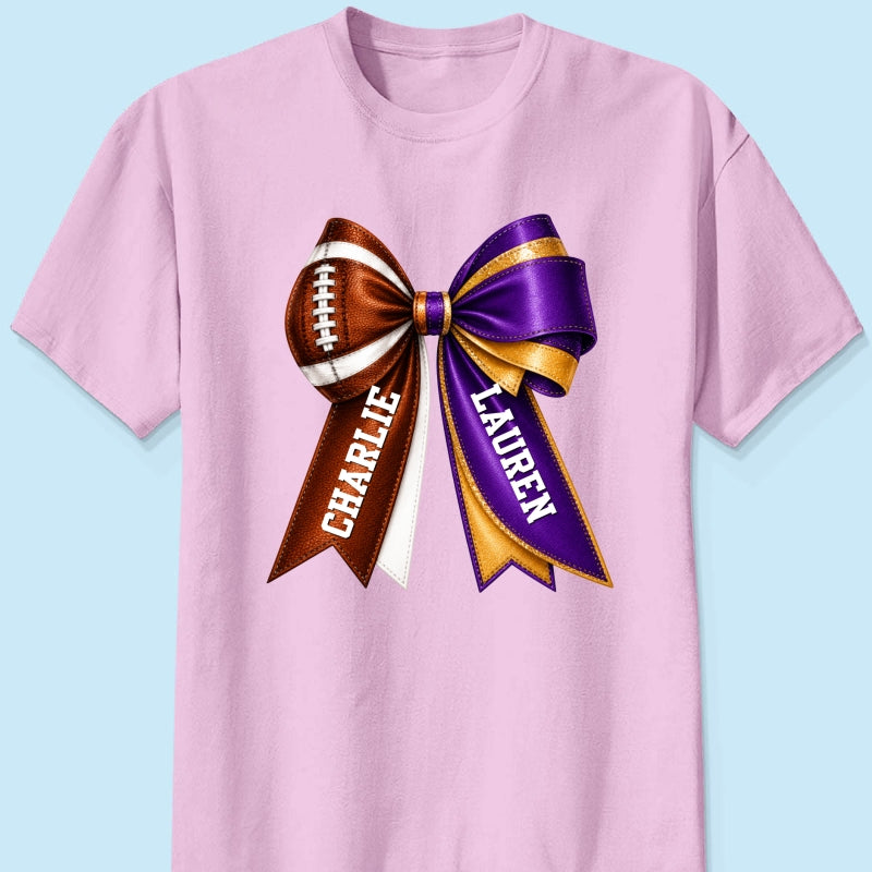 Custom Football & Cheer Name - Personalized Shirt - Game Day Shirt, Football Girlfriend Shirt, Cheer Mom Shirt