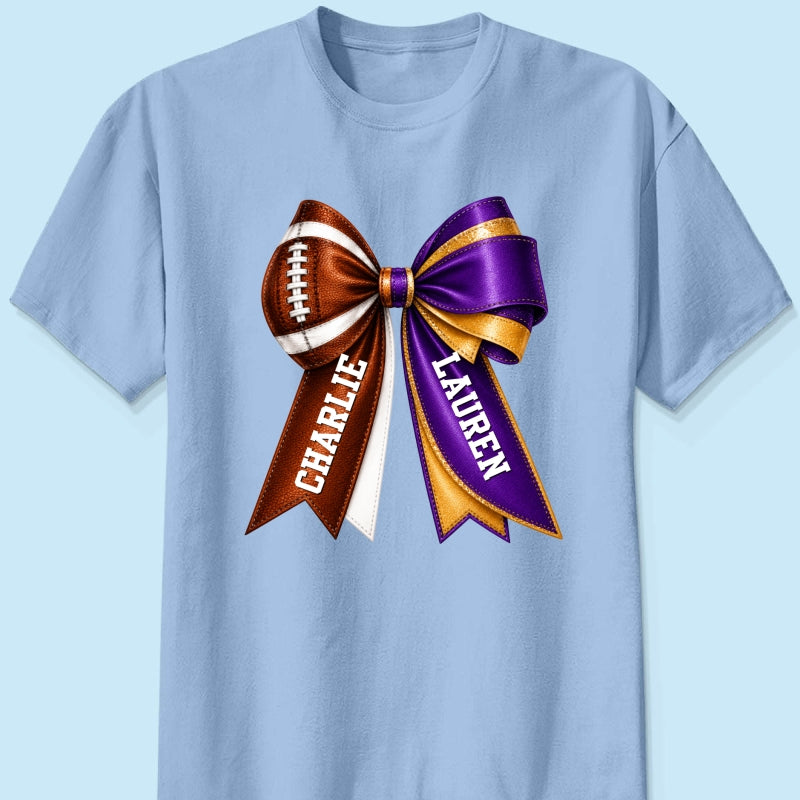 Custom Football & Cheer Name - Personalized Shirt - Game Day Shirt, Football Girlfriend Shirt, Cheer Mom Shirt