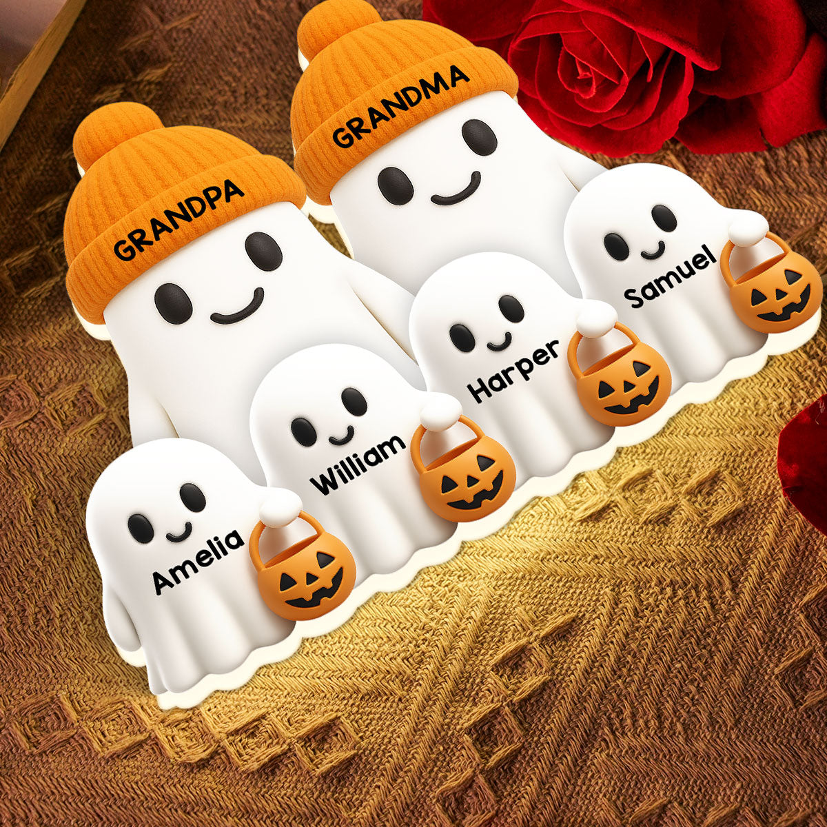 Grandma Grandpa Boo Crew Fall Halloween Decor - Personalized Light Box - Gift For Grandparents