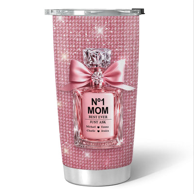 3D Effect Perfume MOM No 1 Best Ever Just Ask Personalized Tumbler, Gift For Mom