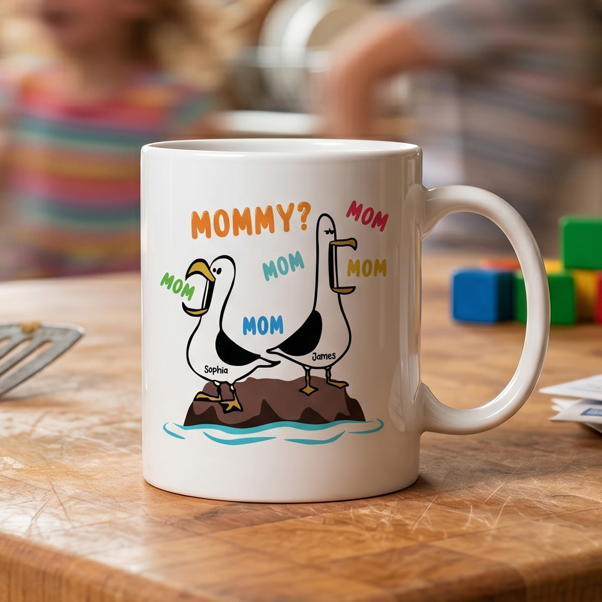 Seagull Mom Mom Mom Colorful - Personalized Mug - Funny Mother's Day Gift For Mom