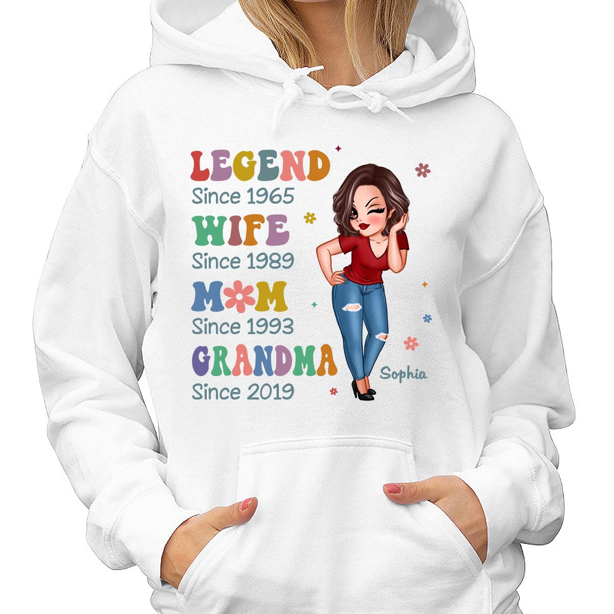 Half Colorful Legend Wife Mom Grandma Personalized Shirt