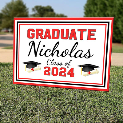 Graduation Family Yard Decor Graduate Name Personalized Yard Sign