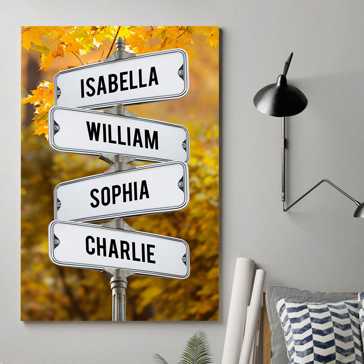 Family Intersection Sign Name Personalized Poster