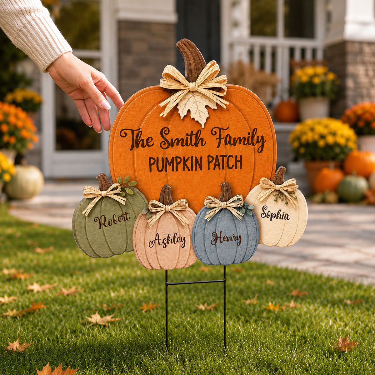 Cozy Rustic Fall Vibe Family Pumpkin Patch - Personalized Yard Sign - Fall Decor For Family