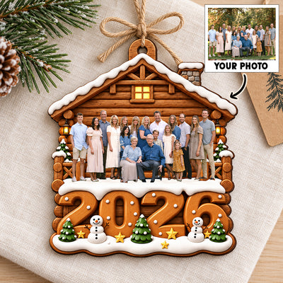 Custom Family Photo - Personalized Wooden Ornament - Christmas Gift for Family