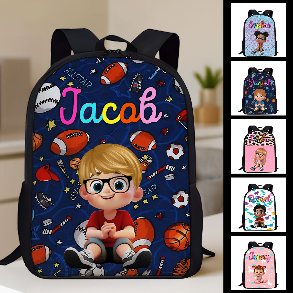 Unicorn, Mermaid, Dinosaur, Space Theme - Personalized Backpack - Back to School Backpack for Kids