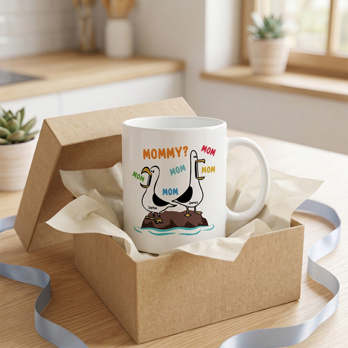 Seagull Mom Mom Mom Colorful - Personalized Mug - Funny Mother's Day Gift For Mom