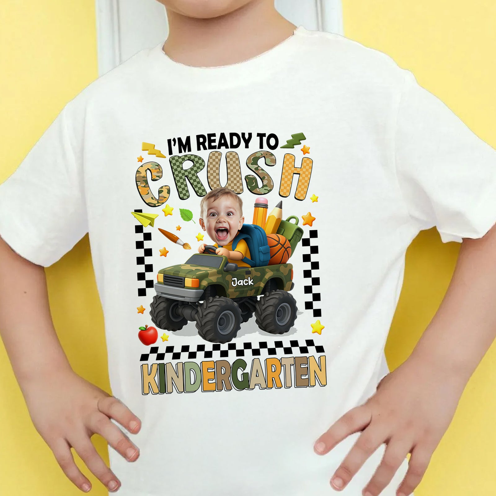I'm Ready to Crush School Personalized Youth Shirt, Back to School from Pre-K to Fourth Grade for Boys