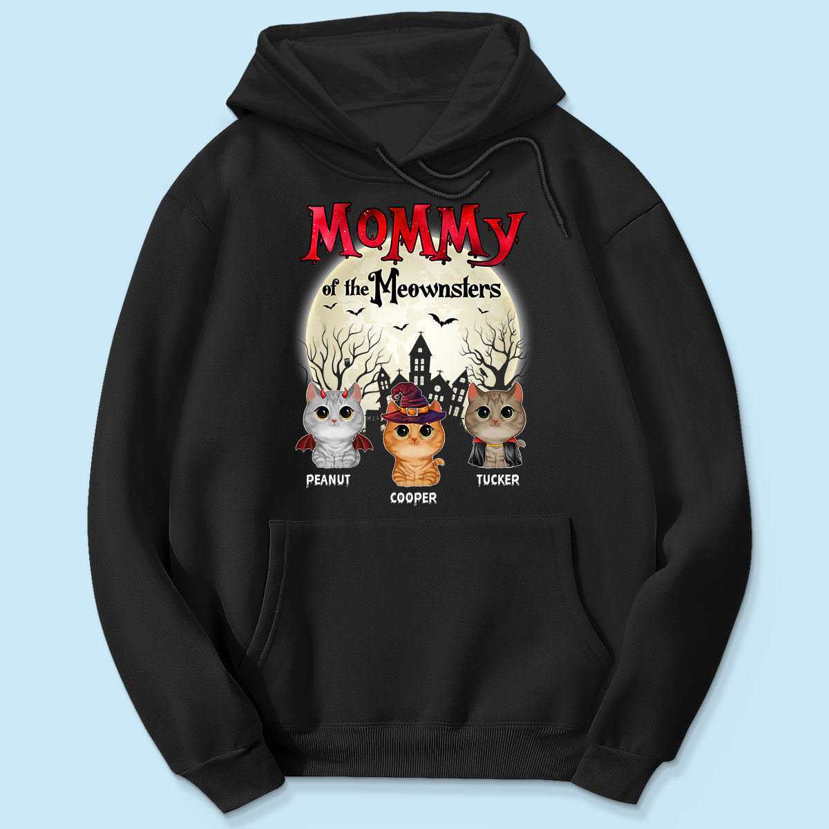 Mommy Of The Meownsters Halloween Watercolor Cute Cats Personalized Shirt