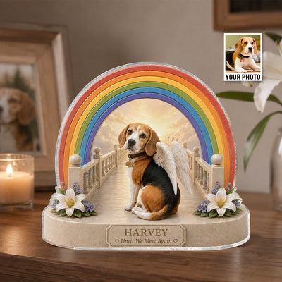 Rainbow Bridge Pet Memorial from Photo - Personalized Acrylic Block