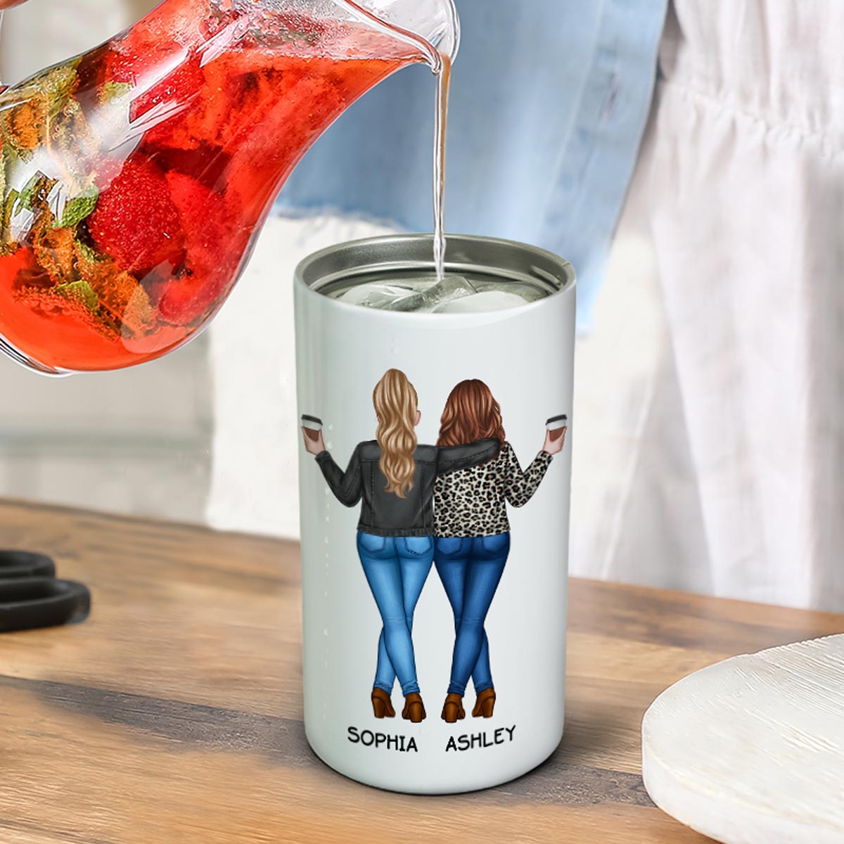 I'd Punch A Bitch For You Gift For Besties Personalized Can Cooler