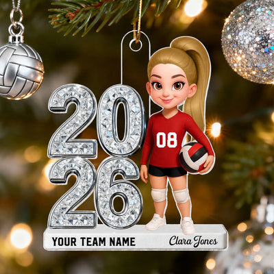 3D Shiny Effect Sport Player With Year - Personalized Acrylic Ornament - Gift For Daughter, Granddaughter, Son, Grandson