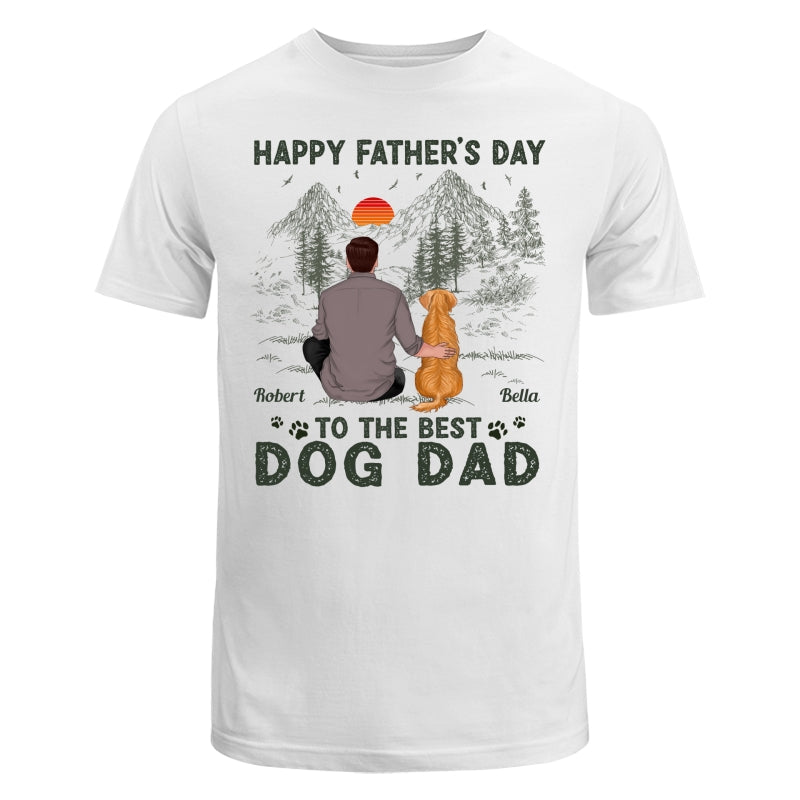 Happy Father‘s Day Dog Dad Outline Personalized Shirt