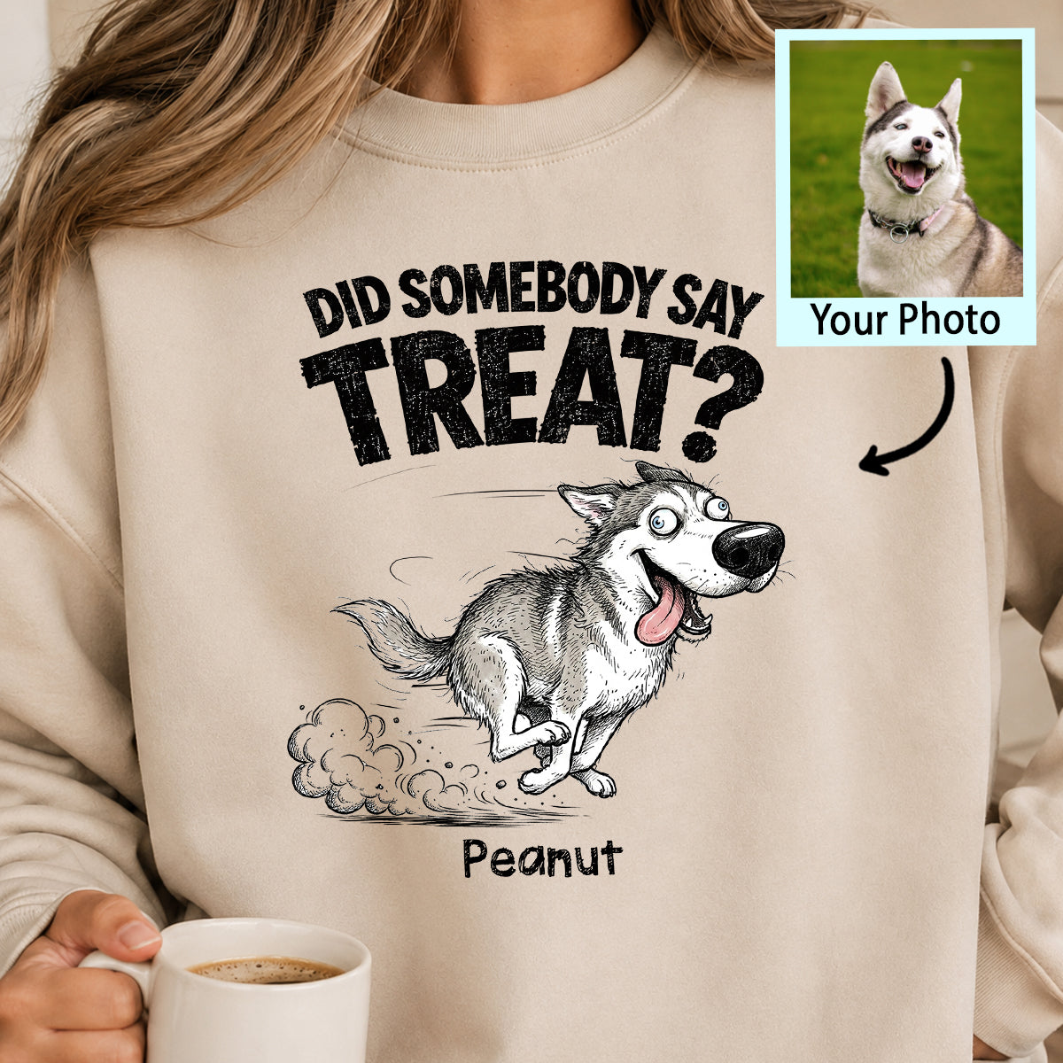 Did Somebody Say Walk Zoomies Quirky Dog Portrait From Your Pet Photo - Personalized Shirt - Funny Gift For Dog Lover