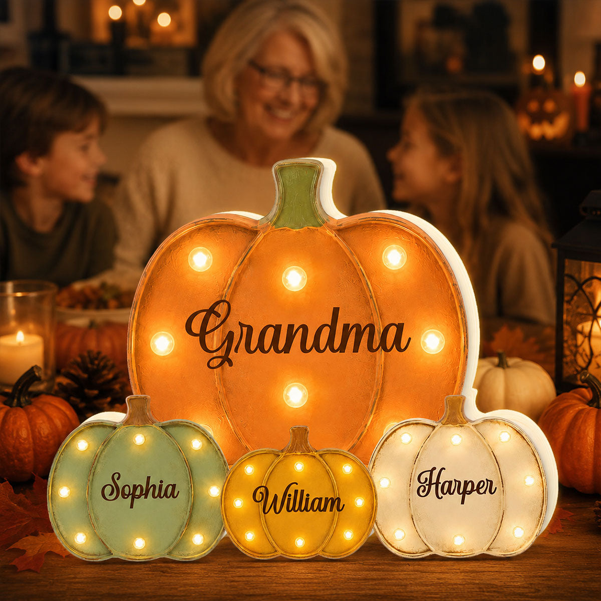 Grandma Little Pumpkins Marquee 2D Flat - Personalized Light Box
