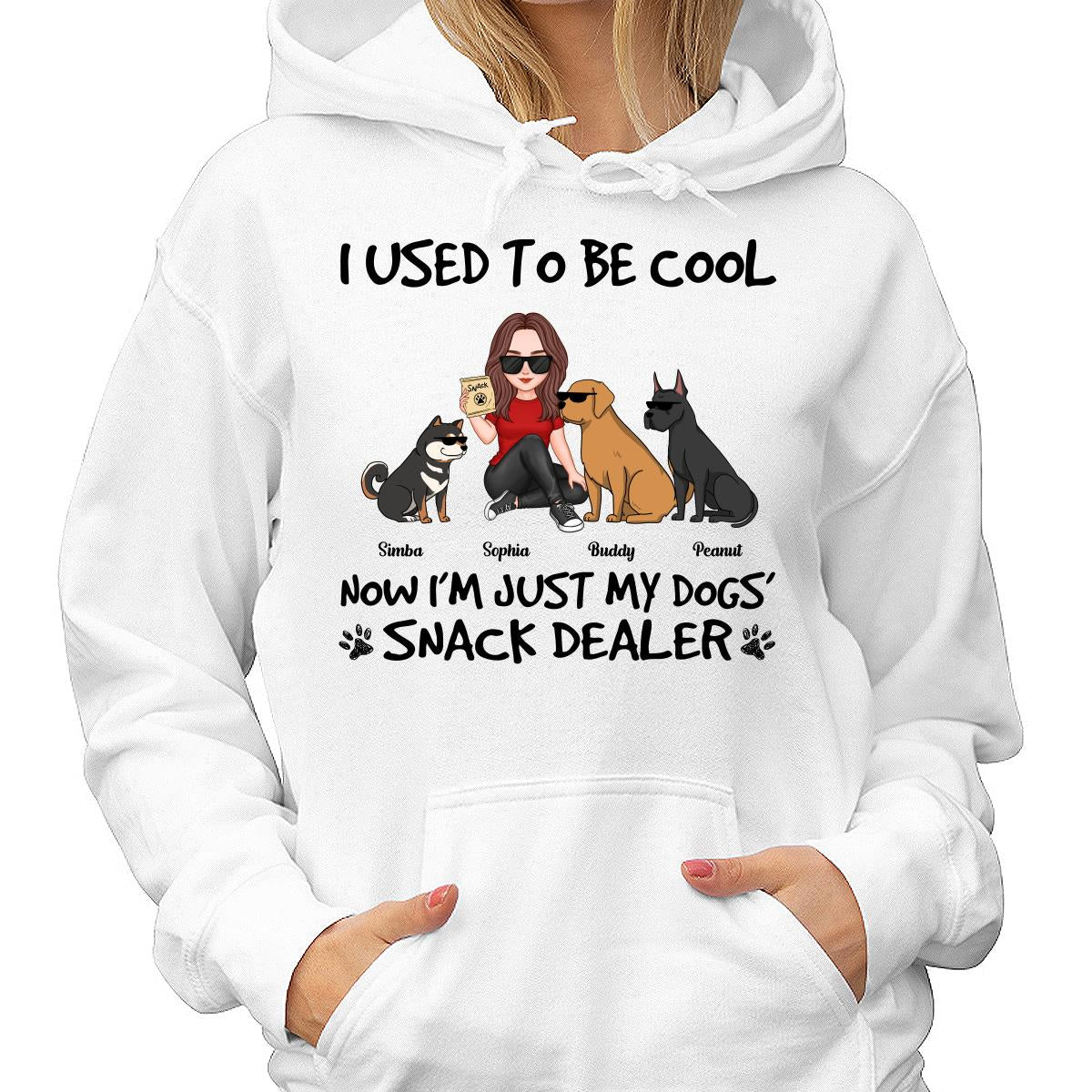 Used To Be Cool Now Dogs‘ Snack Dealer Cute Woman & Funny Dog Personalized Shirt