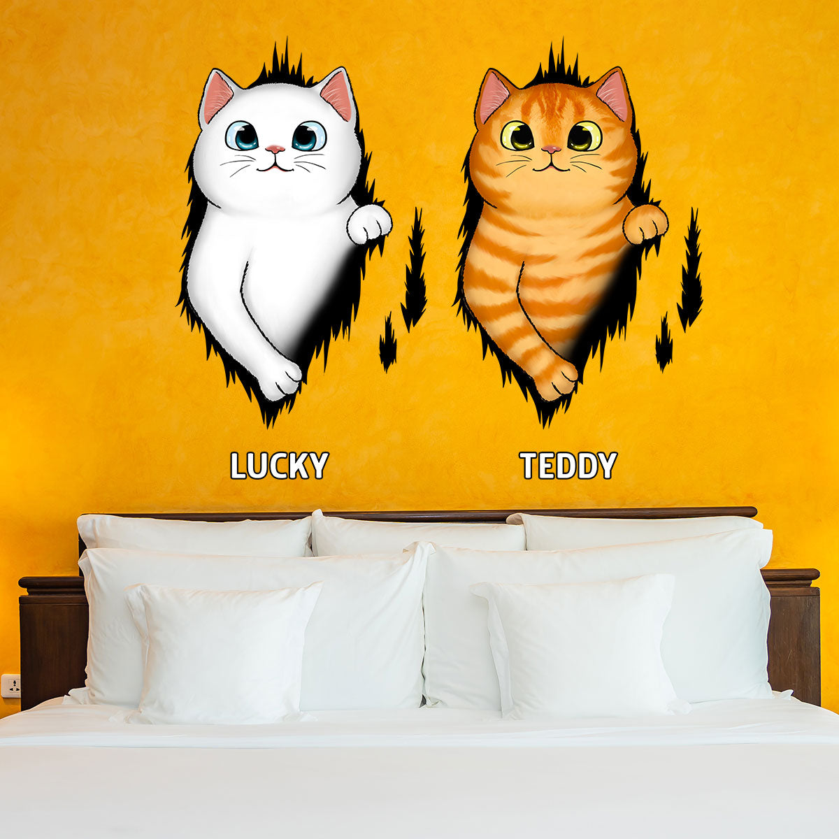 Cats Tearing Funny Decor On Car Window Fridge Personalized Decal