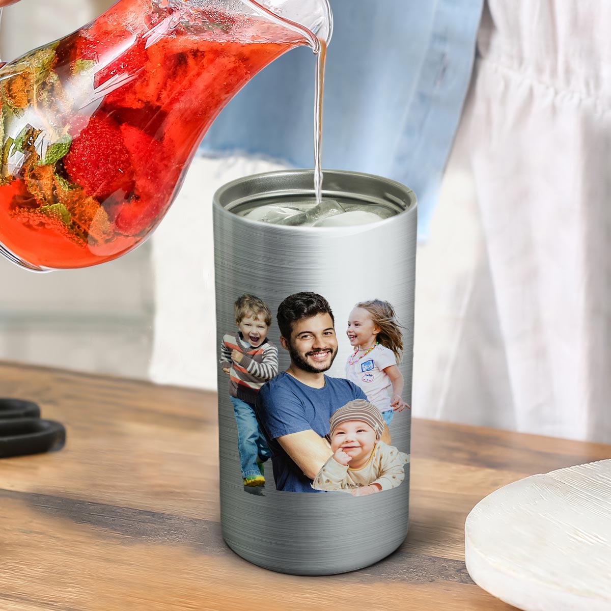 Best Dad Ever Nation Flag Photo Inserted Father‘s Day Gift Personalized 4 In 1 Can Cooler
