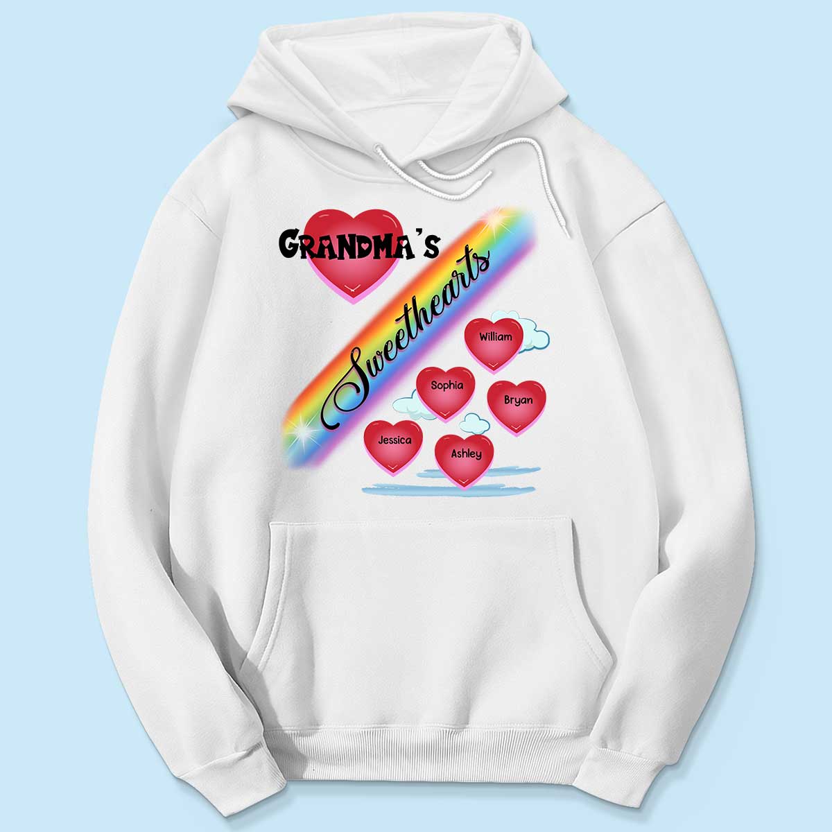 Grandma Mom Sweetheart Rainbow Personalized Shirt