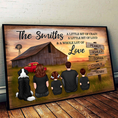 Family Wood Sign Sunset Farmhouse Personalized Poster, Father's Day gift for Dad, Husband, Grandpa