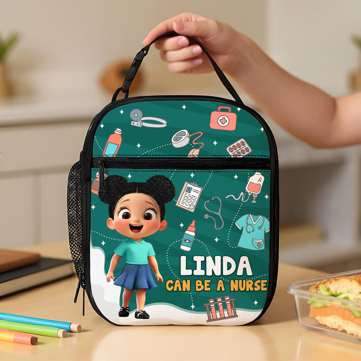 Cute Kid Can Be A Nurse, Astronaut, Firefighter, Teacher, Police,... Future Job Personalized Insulated Kid Lunch Bag, Back To School gift