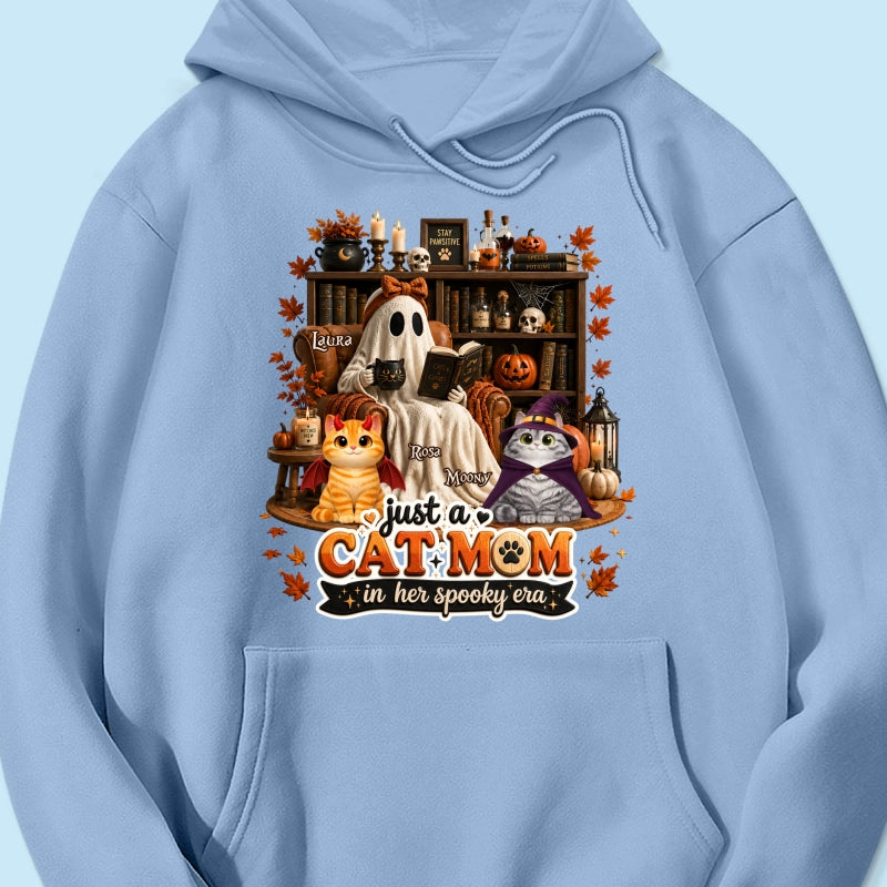 Just A Cat Mom In Her Spooky Era - Personalized Shirt - Halloween Gift, Gift For Cat Lovers