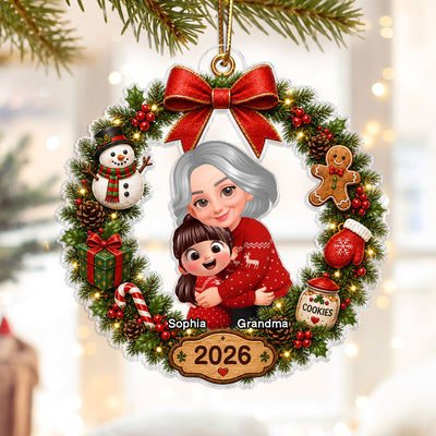 Trending Cute Grandma Grandkid - Personalized Acrylic Ornament - Christmas Gift For Boys, Girls