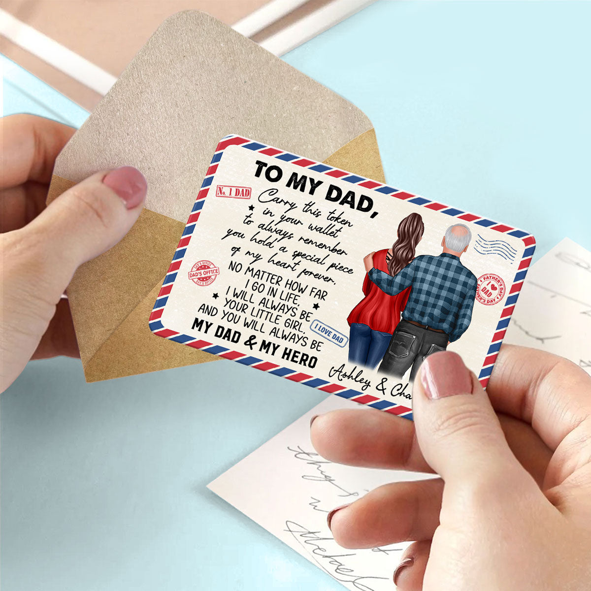 Carry This Token In Your Wallet Envelope Personalized Metal Wallet Card