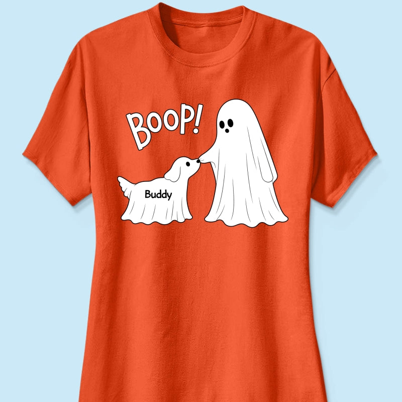 Cute Funny Ghost Boo-p Dog - Personalized Shirt - Halloween Shirt For Dog Lovers