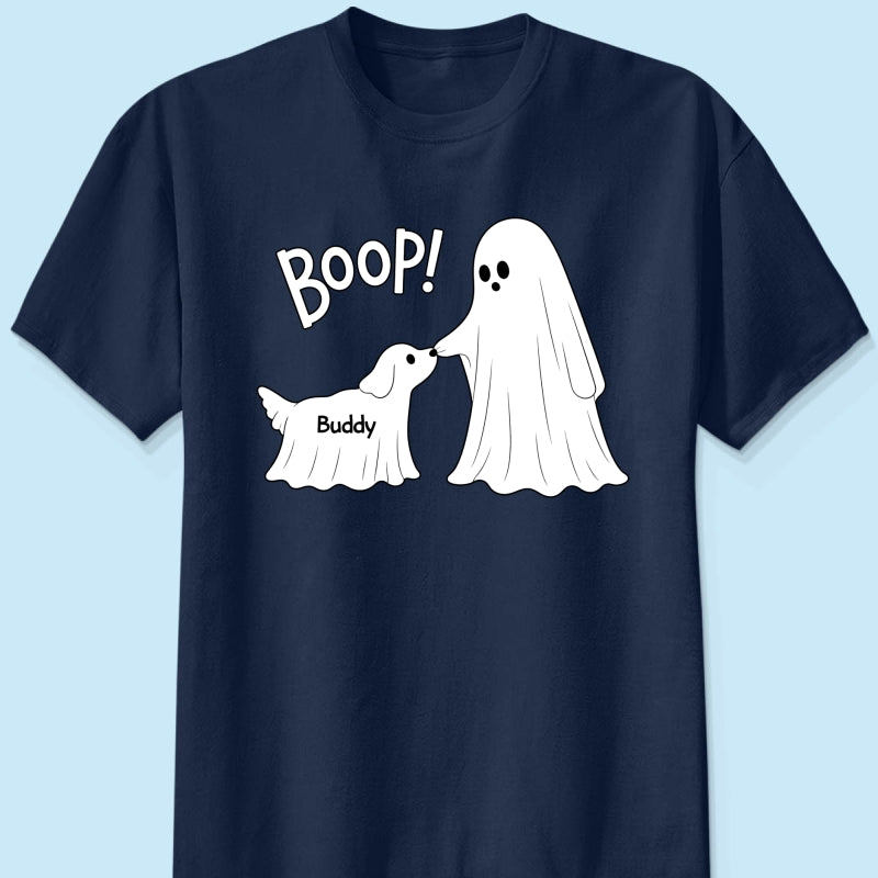 Cute Funny Ghost Boo-p Dog - Personalized Shirt - Halloween Shirt For Dog Lovers