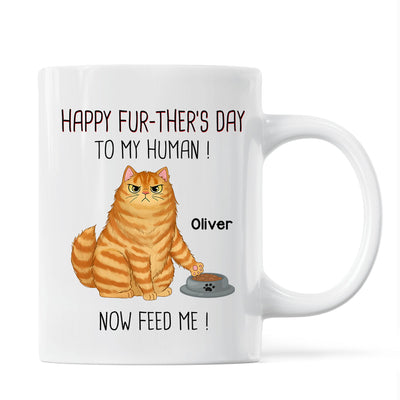 Happy Further‘s Day Cat Dad Feed Us Personalized Mug, Unique Father's Day Gift for Husband, Gift for Dad