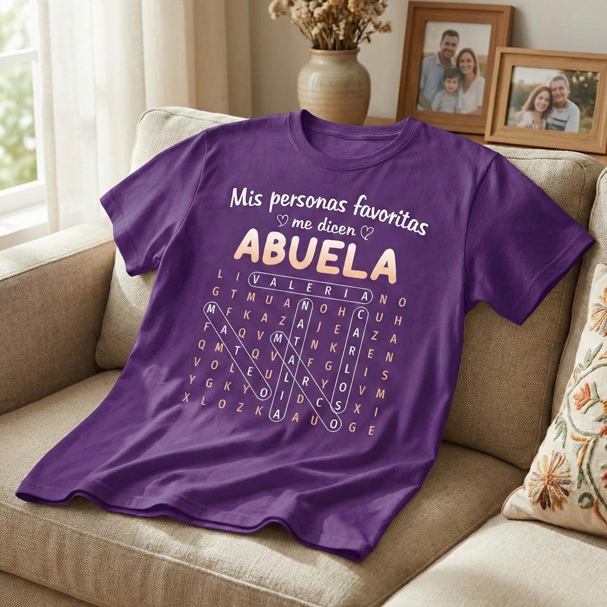 My Favorite People Call Me Abuela Word Search Puzzle - Personalized Shirt - Mother's Day Gift for Spanish Grandma