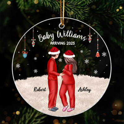 Personalized Pregnancy Ornament, Expecting Family Christmas Personalized Acrylic Ornament, New Mom Christmas Gift