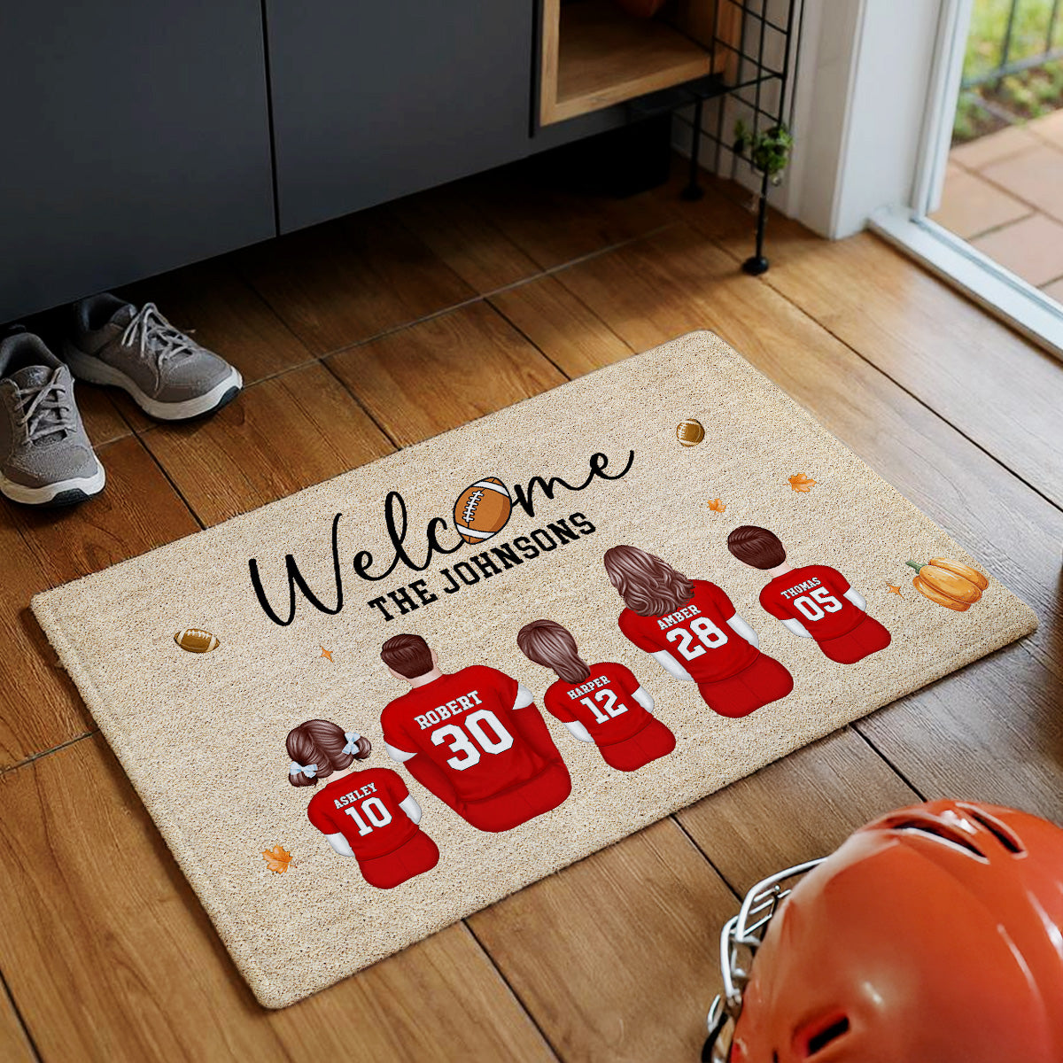 Welcome Football Season Family Decor Personalized Doormat