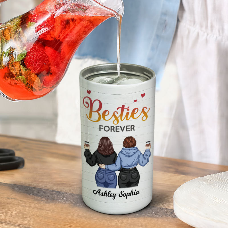 To My Bestie Back View Personalized 4 In 1 Can Cooler