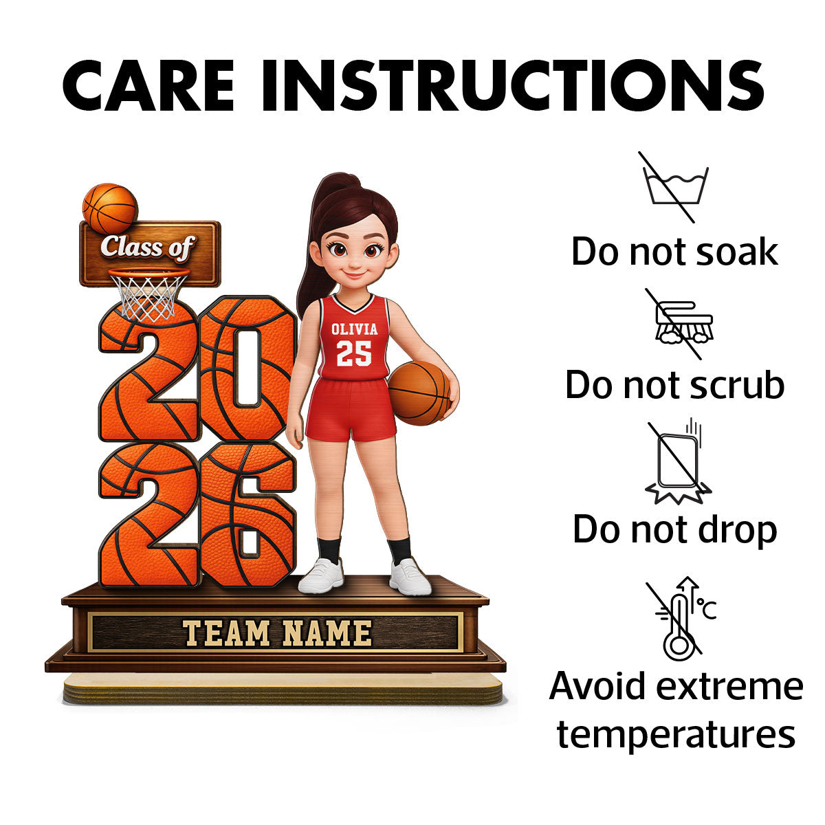 Basketball Senior Class Of 2026 2027 - Personalized 2-Layered Wooden Plaque - Graduation Gift For Son, Daughter