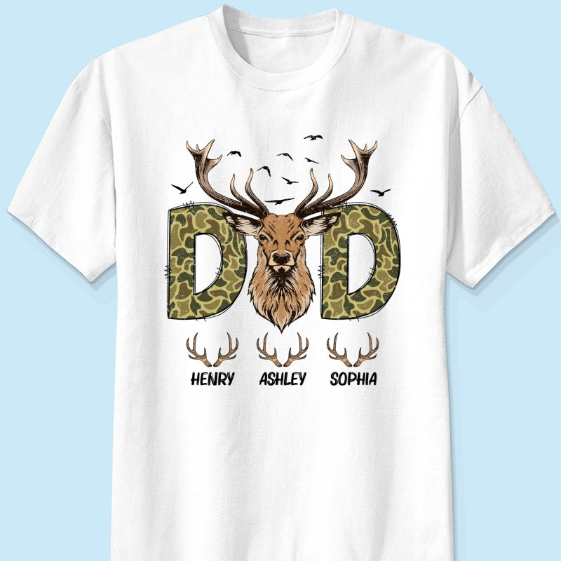 Buckin' Dad Hunting Camouflage Personalized Shirt, Father's Day Gift For Dad, Husband