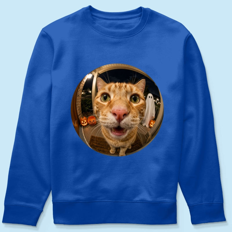 Funny Halloween Doorbell Pet Portrait From Photo - Personalized Shirt