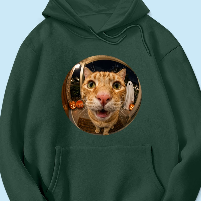 Funny Halloween Doorbell Pet Portrait From Photo - Personalized Shirt
