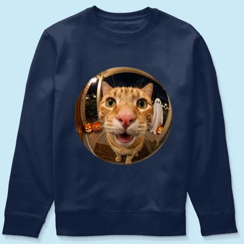 Funny Halloween Doorbell Pet Portrait From Photo - Personalized Shirt