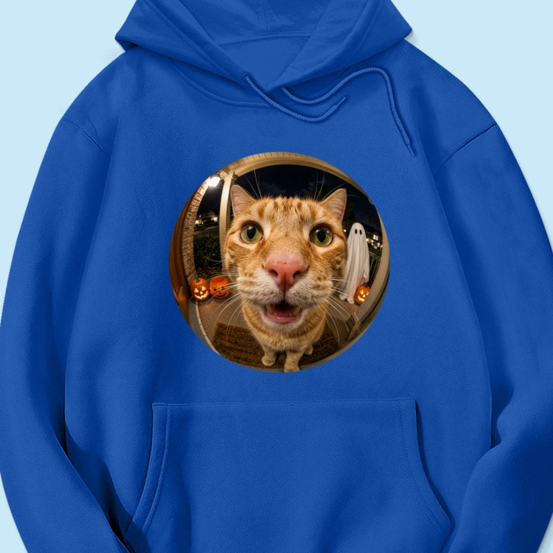 Funny Halloween Doorbell Pet Portrait From Photo - Personalized Shirt