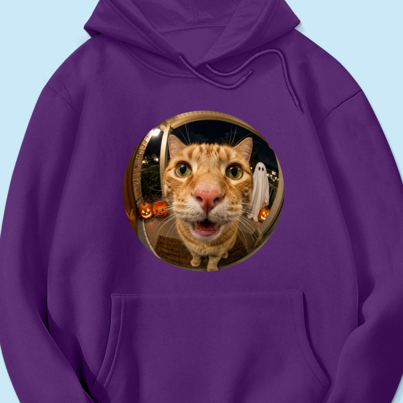 Funny Halloween Doorbell Pet Portrait From Photo - Personalized Shirt